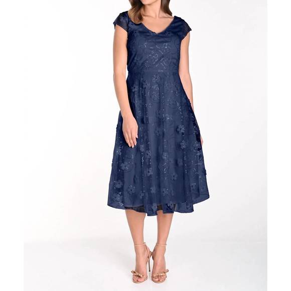 NEW FRANK LYMAN sequin navy cocktail dress in navy
